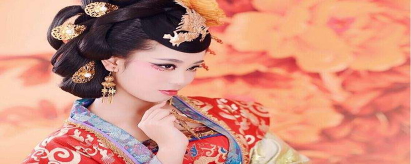 唐朝古装低胸美女照片 古装美女唐低胸