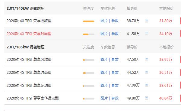 2020奥迪q5l最新价格 2020奥迪q5l多少钱一辆(35.76万)