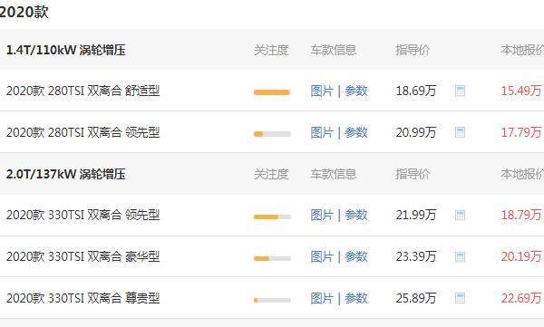 迈腾价格2020款多少钱拿下 大众迈腾最新价格多少钱(落地17.64万)
