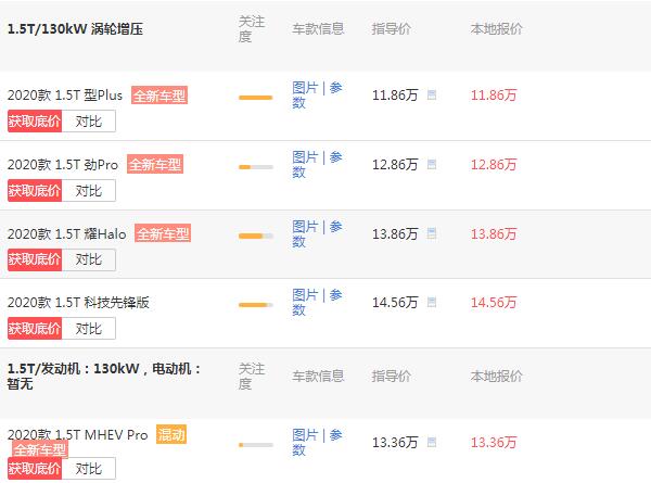 2020新车领克06价格 落地价最低仅为13.04万元