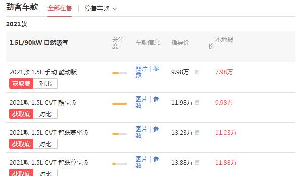 劲客手动挡落地价多少 落地价9万,相当便宜
